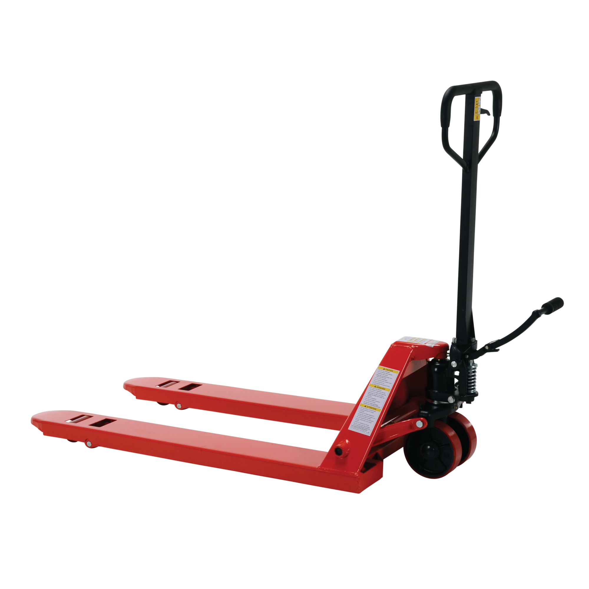 Vestil Wheel Nose Pallet Truck with Foot Pedal 27 In. x 48 In. 5500 Lb. Capacity Red